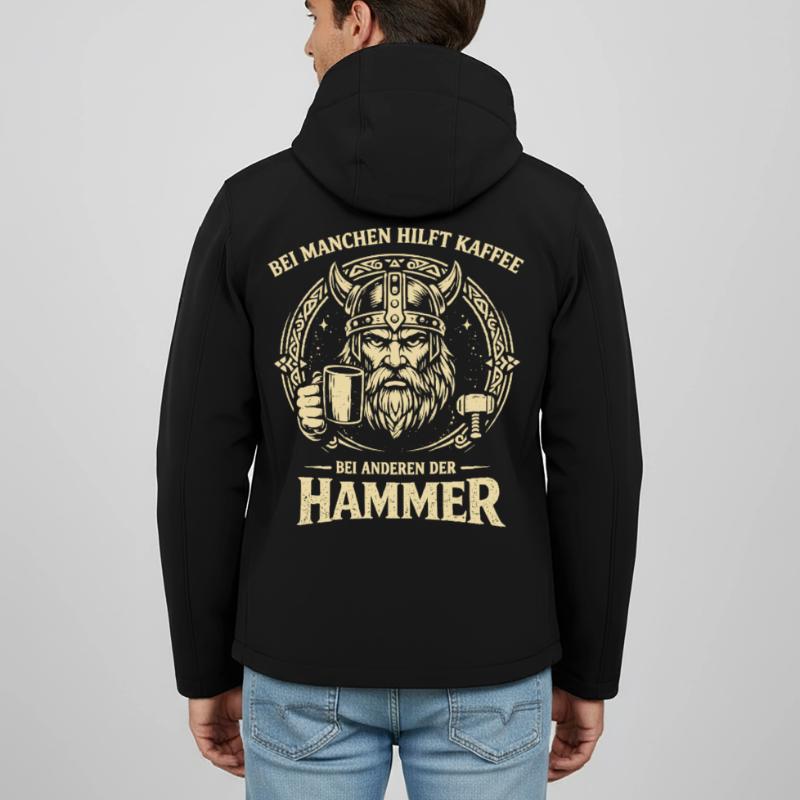 Kaffee oder Hammer Wikinger Spruch mit Humor Recycelte Männer Softshell-Jacke von Stanley/Stella