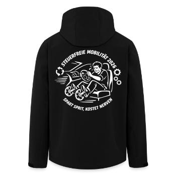 Steuerfreie Mobilität 2026 Spart Sprit - Recycelte Männer Softshell-Jacke von Stanley/Stella - Schwarz - Hinten - AI Model Male 185 light (185cm)