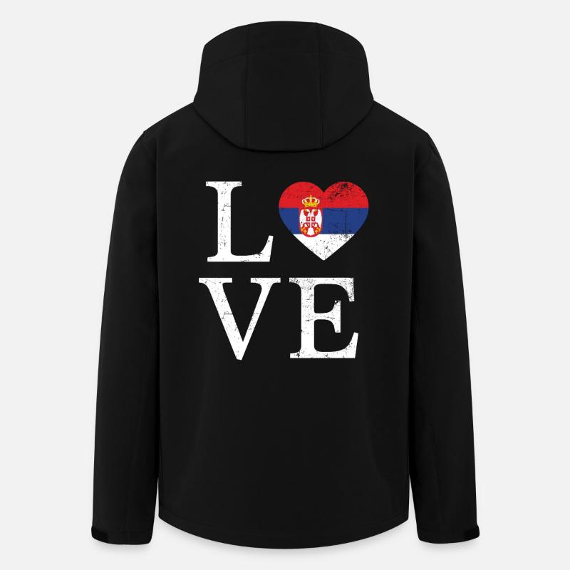 Avec amour la Serbie - Veste softshell homme en polyester recyclé Stanley/Stella - noir