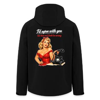 Pin-up Girl: Sarcasm & Eye Rolling Retro Style - Men’s Recycled Softshell Jacket by Stanley/Stella - black - Back - AI Model Male 185 light (185cm)