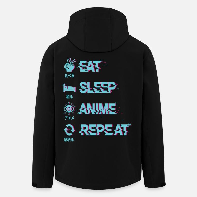 MANGER DORMIR ANIME RÉPÉTER - Veste softshell recyclée Discoverer Stanley/Stella Homme - noir