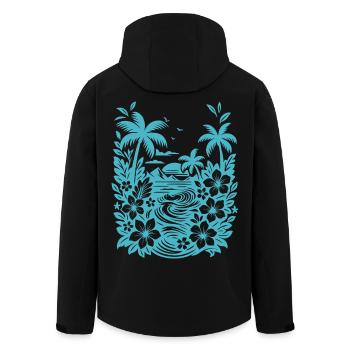 Silhouette de la Lagune Tropicale de la Plage - Veste softshell homme en polyester recyclé Stanley/Stella - noir - Dos - AI Model Male 185 light (185cm)
