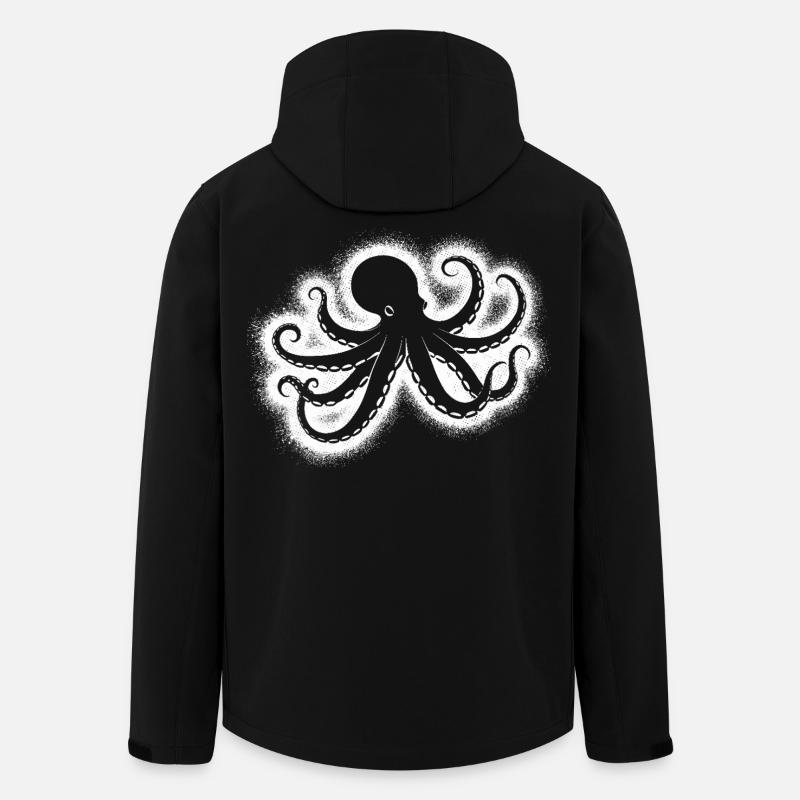 Octopus Men's Children's Boys Octopus - Men’s Recycled Softshell Jacket by Stanley/Stella - black