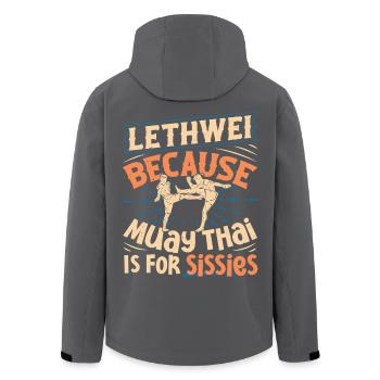 Lethwei-Training Myanmar-Kämpfer Burmesisches Boxen - Recycelte Männer Softshell-Jacke von Stanley/Stella - Schwarz - Hinten - AI Model Male 185 light (185cm)