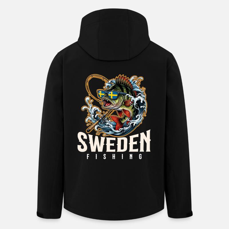 Schweden Angeln - Recycelte Männer Softshell-Jacke von Stanley/Stella - Schwarz
