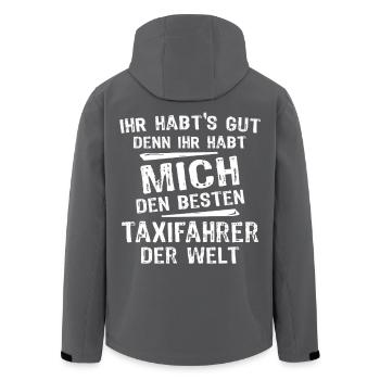 Taxifahrer - Recycelte Männer Softshell-Jacke von Stanley/Stella - Schwarz - Hinten - AI Model Male 185 light (185cm)