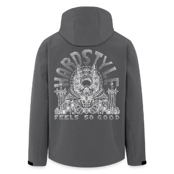 HARDSTYLE feels so good - white - Veste softshell homme en polyester recyclé Stanley/Stella - noir - Dos - AI Model Male 185 light (185cm)