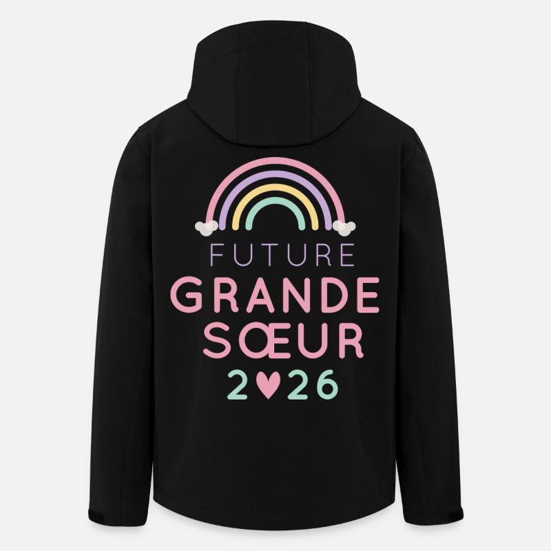 Future Grande Sœur 2026 – Annonce Grossesse - Veste softshell homme en polyester recyclé Stanley/Stella - noir
