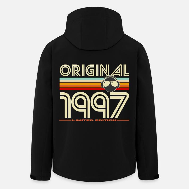 Original 1997: rétro écouteurs - Veste softshell homme en polyester recyclé Stanley/Stella - noir