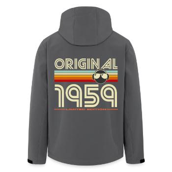 Rétro 1959 Édition Limitée - Veste softshell homme en polyester recyclé Stanley/Stella - noir - Dos - AI Model Male 185 light (185cm)