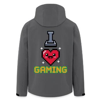 I Love Gaming Heart - Men’s Recycled Softshell Jacket by Stanley/Stella - black - Back - AI Model Male 185 light (185cm)