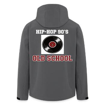 Hip Hop 90er Old School DJ Vinyl - Recycelte Männer Softshell-Jacke von Stanley/Stella - Schwarz - Hinten - AI Model Male 185 light (185cm)