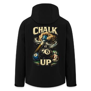Billard à 8 billes : craie - Veste softshell homme en polyester recyclé Stanley/Stella - noir - Dos - AI Model Male 185 light (185cm)