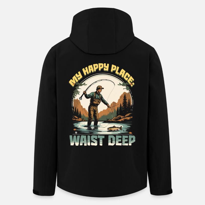 Fliegenfischen Fliegenangler - Recycelte Männer Softshell-Jacke von Stanley/Stella - Schwarz