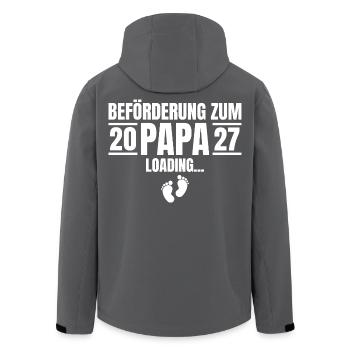 Beförderung zum Papa 2027 Loading - Recycelte Männer Softshell-Jacke von Stanley/Stella - Schwarz - Hinten - AI Model Male 185 light (185cm)