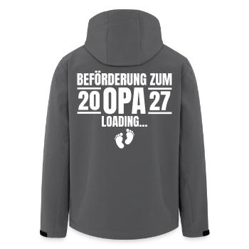 Beförderung zum Opa 2027 Loading - Recycelte Männer Softshell-Jacke von Stanley/Stella - Schwarz - Hinten - AI Model Male 185 light (185cm)