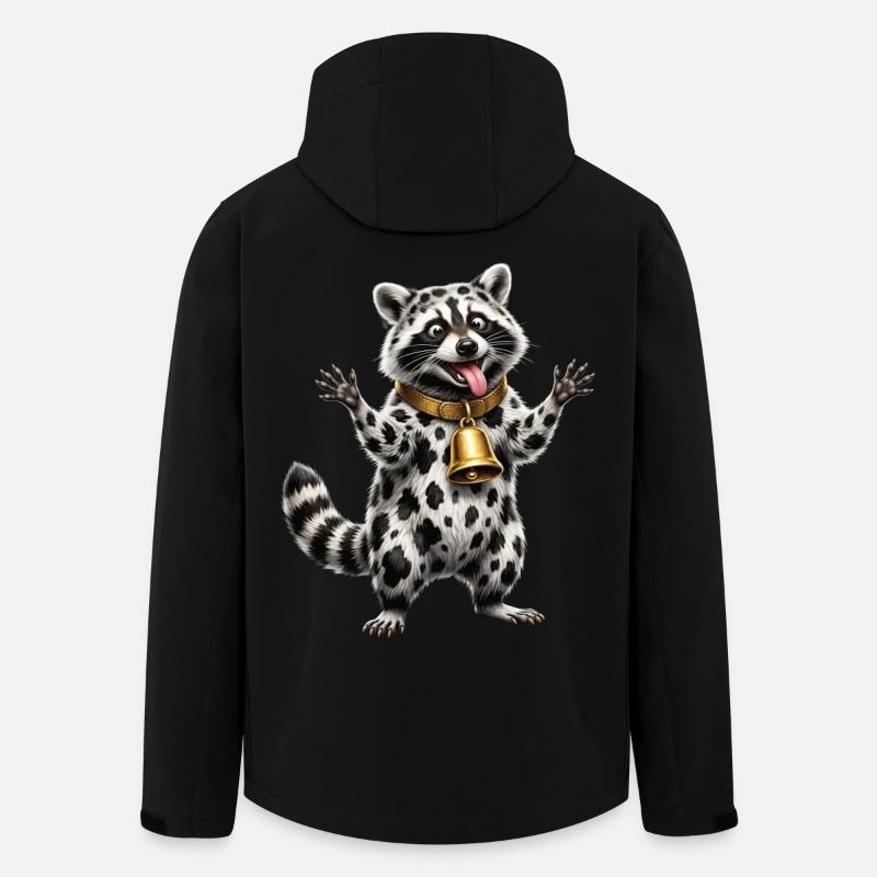 Motif drôle de vache laveur croisée - Veste softshell homme en polyester recyclé Stanley/Stella - noir