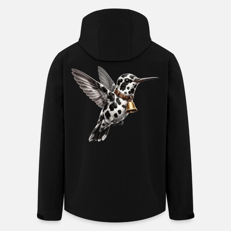 Funny Mixed Hummingbird Cow Pattern - Men’s Recycled Softshell Jacket by Stanley/Stella - black