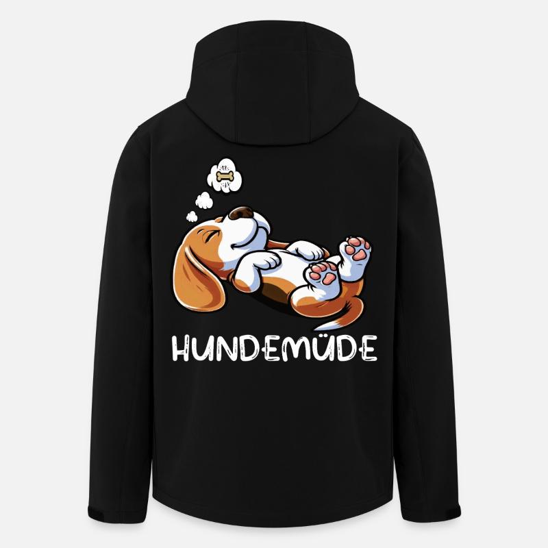 Hundemüde Beagle Beaglebesitzer Beaglehalter - Recycelte Männer Softshell-Jacke von Stanley/Stella - Schwarz