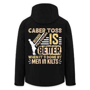 Caber Toss Pole Dancing Scottish Highland - Veste softshell homme en polyester recyclé Stanley/Stella - noir - Dos - AI Model Male 185 light (185cm)