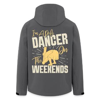 Danseuse au poteau des Highland Games le week-end Caber - Veste softshell homme en polyester recyclé Stanley/Stella - noir - Dos - AI Model Male 185 light (185cm)