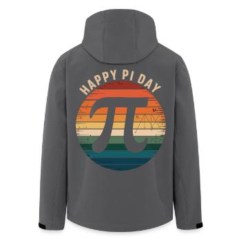 Happy Pi Day Shirt Retro Mathematik Geschenk - Recycelte Männer Softshell-Jacke von Stanley/Stella - Schwarz - Hinten - AI Model Male 185 light (185cm)