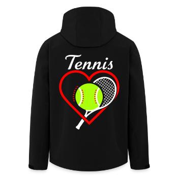 Tennis Heart Racket - Men’s Recycled Softshell Jacket by Stanley/Stella - black - Back - AI Model Male 185 light (185cm)