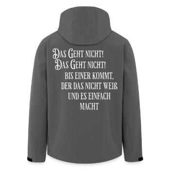Das geht nicht gibts nicht bis es einer macht - Recycelte Männer Softshell-Jacke von Stanley/Stella - Schwarz - Hinten - AI Model Male 185 light (185cm)