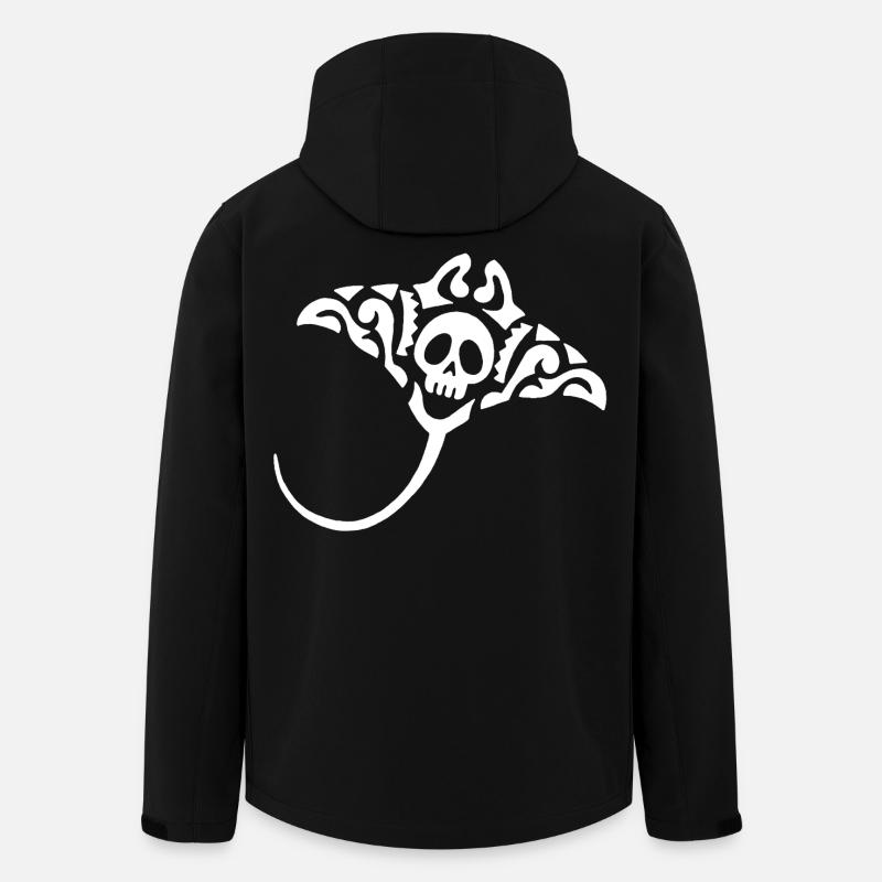 Mantarochen und Schädel (weiß) - Recycelte Männer Softshell-Jacke von Stanley/Stella - Schwarz