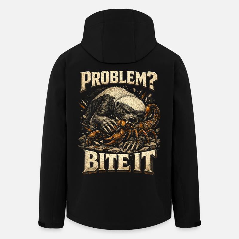 Honey Badger Honey Badger Dyreproblem? Bid i den - Stanley/Stella herre softshelljakke i genanvendt polyester Discoverer - sort