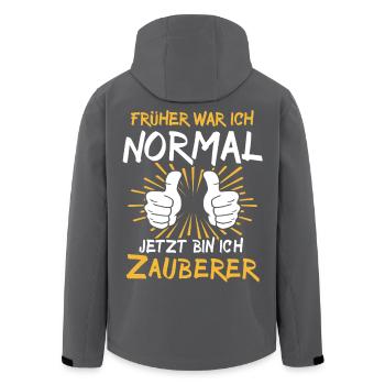 Zauberer Spruch - Recycelte Männer Softshell-Jacke von Stanley/Stella - Schwarz - Hinten - AI Model Male 185 light (185cm)