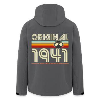 Original 1941 Retro Edition - Men’s Recycled Softshell Jacket by Stanley/Stella - black - Back - AI Model Male 185 light (185cm)
