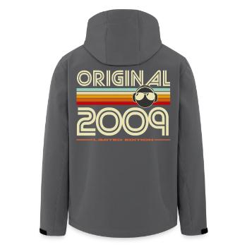 Original 2009 Retro Edition - Men’s Recycled Softshell Jacket by Stanley/Stella - anthracite - Back - AI Model Male 185 light (185cm)