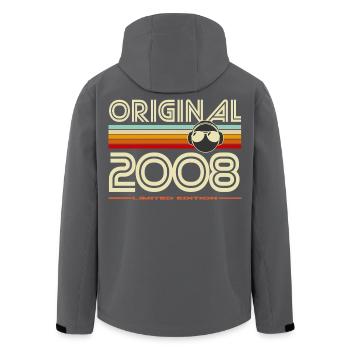 Original 2008 Édition Rétro - Veste softshell homme en polyester recyclé Stanley/Stella - charbon - Dos - AI Model Male 185 light (185cm)