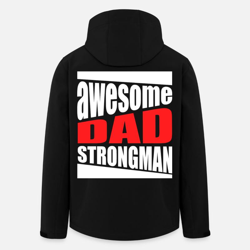 Awesome Dad Strongman Shirt - Men’s Recycled Softshell Jacket by Stanley/Stella - black