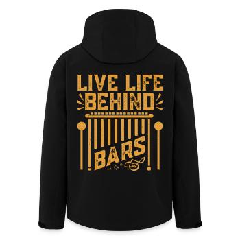 Marimbiste Vivre la vie derrière les barreaux Fosse à percussions - Veste softshell homme en polyester recyclé Stanley/Stella - noir - Dos - AI Model Male 185 light (185cm)