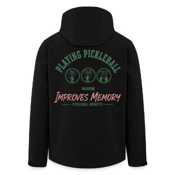 Joueur drôle de pickleball Pickleball jouant à l’amour - Veste softshell homme en polyester recyclé Stanley/Stella - noir - Dos - AI Model Male 185 light (185cm)