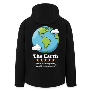 The Earth - Men’s Recycled Softshell Jacket by Stanley/Stella - black - Back - AI Model Male 185 light (185cm)