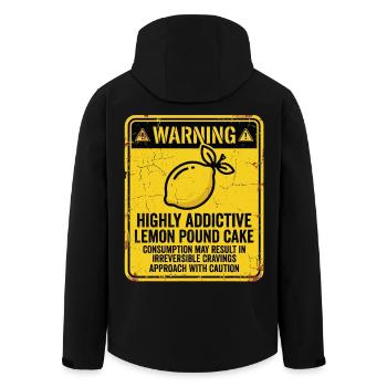 Warning Danger of Addiction Lemon Cake - Men’s Recycled Softshell Jacket by Stanley/Stella - black - Back - AI Model Male 185 light (185cm)