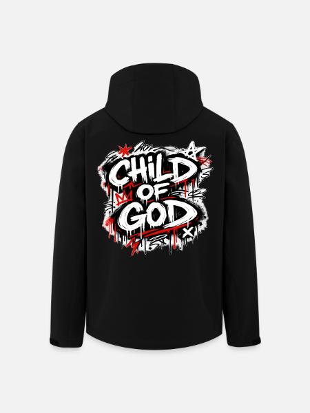 Child of God Graffiti Lettering - Men’s Recycled Softshell Jacket by Stanley/Stella - black