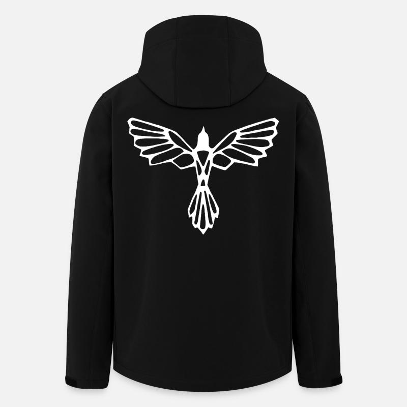 L'envol de l'oiseau blanc - Giacca softshell uomo in poliestere riciclato di Stanley/Stella - nero