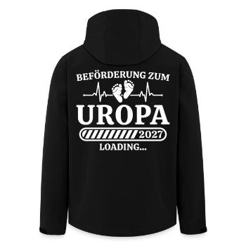 Uropa 2027 Loading – Geschenk Schwangerschaft - Recycelte Männer Softshell-Jacke von Stanley/Stella - Schwarz - Hinten - AI Model Male 185 light (185cm)