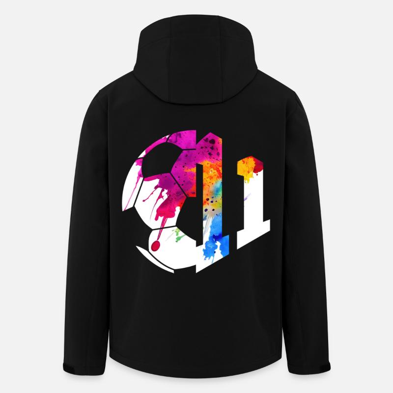 NEJ. 11 FODBOLDSPILLER NUMMER 11 FODBOLD 11-ÅRS FØDSELSDAG - Stanley/Stella herre softshelljakke i genanvendt polyester - sort