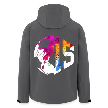 NO. 15 FOOTBALLER NUMBER 15 FOOTBALL 15TH BIRTHDAY - Men’s Recycled Softshell Jacket by Stanley/Stella - black - Back - AI Model Male 185 light (185cm)