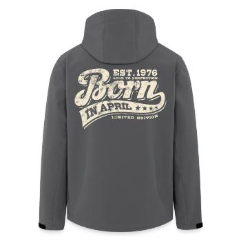 Born in April 1976 - Birthday - Gift - Men’s Recycled Softshell Jacket by Stanley/Stella - black - Back - AI Model Male 185 light (185cm)