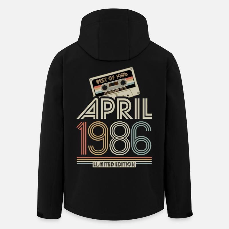Meilleur d’avril 1986 cassette | Édition limitée - Veste softshell homme en polyester recyclé Stanley/Stella - noir