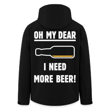 Oh My Dear – I Need More Beer! (Bier / NEG 2C) - Recycelte Männer Softshell-Jacke von Stanley/Stella - Schwarz - Hinten - AI Model Male 185 light (185cm)