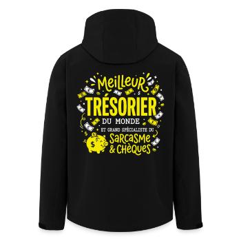 Humour Métier Meilleur Trésorier - Veste softshell homme en polyester recyclé Stanley/Stella - noir - Dos - AI Model Male 185 light (185cm)
