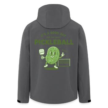 Pickleball: Es ist ein guter Tag für den Hof. Lustig. - Recycelte Männer Softshell-Jacke von Stanley/Stella - Schwarz - Hinten - AI Model Male 185 light (185cm)