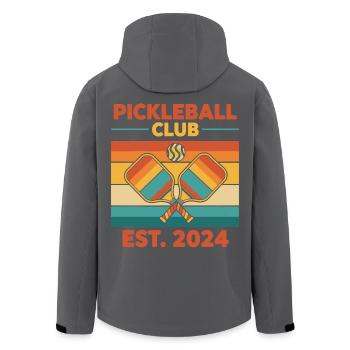 Pickleball Club Est 2024 Funny Player Pickle Ball - Men’s Recycled Softshell Jacket by Stanley/Stella - black - Back - AI Model Male 185 light (185cm)